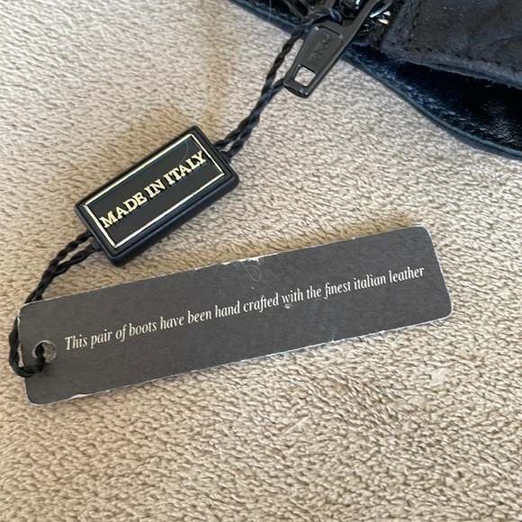 Brand New Avellini Genuine Leather Black Heeled Zipper Ankle Boots Made in Italy - Picture 5 of 15